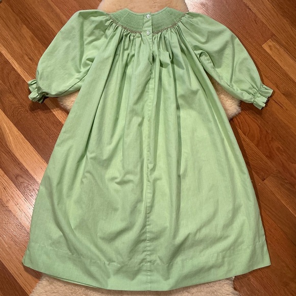 Amanda Remembered green gingham smocked handstand bishop dress - Picture 2 of 10